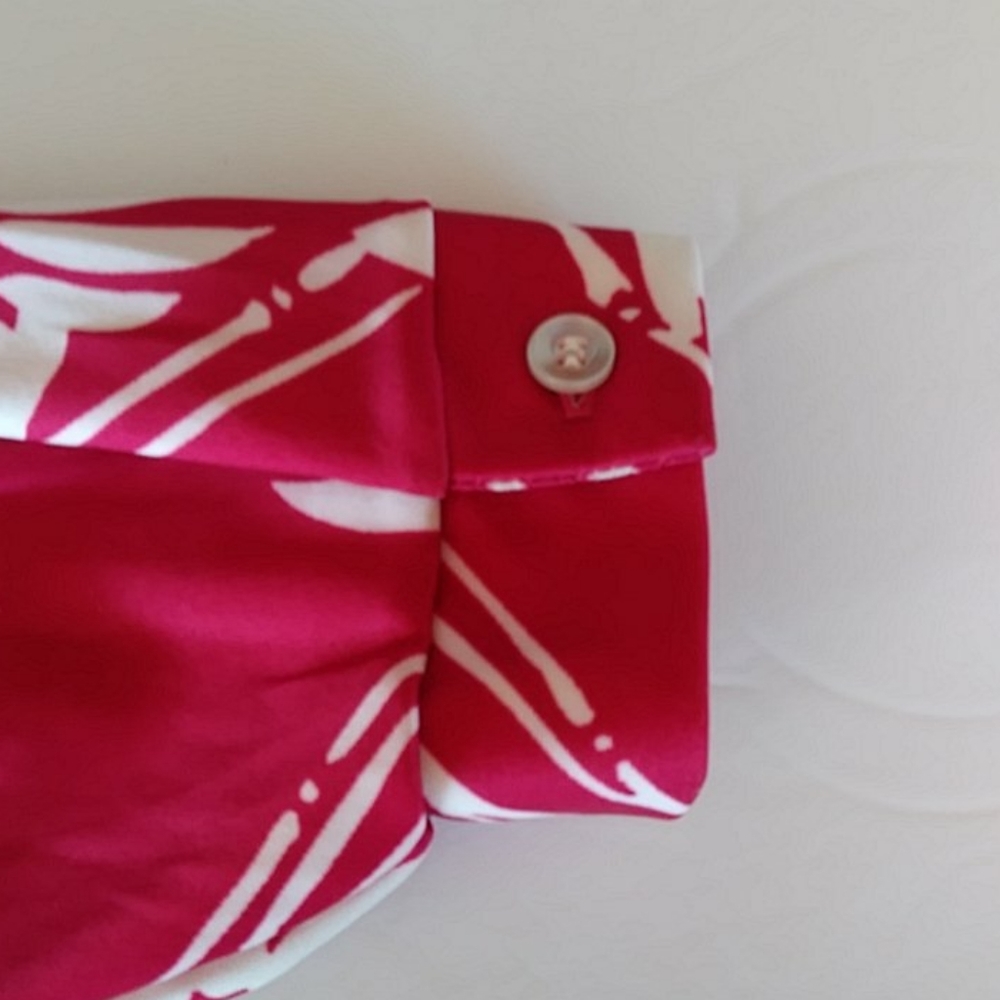 Alfred Dunner Pullover LS Blouse 14 Red Pink White - Picture 8 of 12